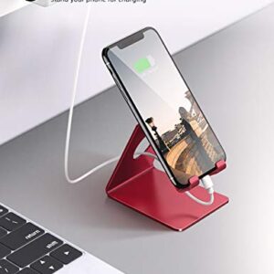 Lamicall Cell Phone Stand, Phone Dock : Cradle, Holder, Stand, Compatible with Phone 12 Mini 11 Pro Xs Xs Max Xr X 8 7 6 6s Plus 5 5s 5c All Android Smartphone Charging, Accessories Desk - Red