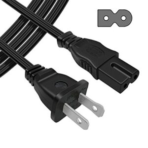 [ul listed] powseed 6ft 2 prong polarized ac wall power cable cord plug for sony playstation 1 2 ps1 ps2, vizio sharp sanyo emerson tv, arris router modem, bose companion 3 5 multimedia speaker system