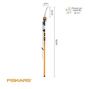 Fiskars Chain Drive Extendable Tree Pruner and Pole Saw - 7'-16' Extendable Tree Trimmer Gardening Tool - Orange