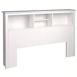 bowery hill modern wood full queen bookcase headboard in white
