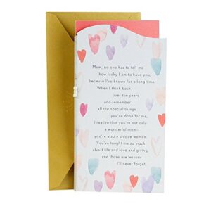 hallmark birthday card, valentines day, love card for mom (watercolor hearts)