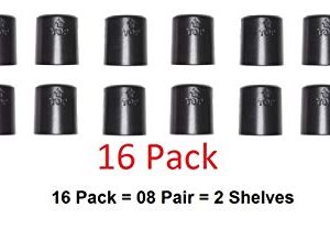 JSP Manufacturing 1" Diameter Post Wire Shelf Clips Shelving Split Sleeves Lock Metal Rack Locking Plastic Pick A Pack Wholesale Bulk 8 Pairs (16 Pack)