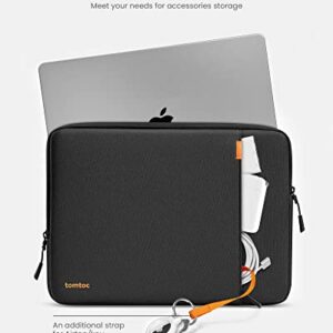 tomtoc 360° Protective Laptop Sleeve for 13-inch MacBook Air M2/A2681 M1/A2337 2018-2022, MacBook Pro M2/A2686 M1/A2338 2016-2022, Water-Resistant Case for 12.9 iPad Pro 6th/5th/4th/3rd Gen, Black