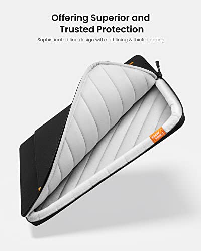 tomtoc 360° Protective Laptop Sleeve for 13-inch MacBook Air M2/A2681 M1/A2337 2018-2022, MacBook Pro M2/A2686 M1/A2338 2016-2022, Water-Resistant Case for 12.9 iPad Pro 6th/5th/4th/3rd Gen, Black