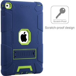 iPad Air 2 Case, BENTOBEN [Hybrid Shockproof Case] with Kickstand Rugged Triple-Layer Shock Resistant Drop Proof Case Cover for iPad Air 2 with Retina Display/iPad 6, Navy Blue/Green