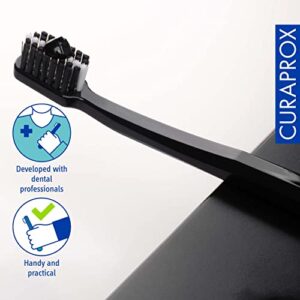 Curaprox Black is White Toothbrush, Black is White Carbon Toothbrush Set, Includes 1 Black Toothbrush & 1 White Toothbrush