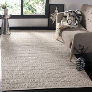 safavieh montauk collection accent rug - 3' x 5', ivory & grey, handmade flat weave boho farmhouse cotton, ideal for high traffic areas in entryway, living room, bedroom (mtk341a)