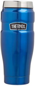 thermos stainless king vacuum-insulated travel tumbler, 16 ounce, electric blue