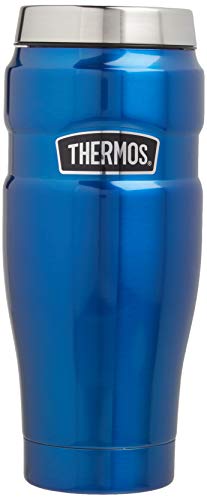 THERMOS Stainless King Vacuum-Insulated Travel Tumbler, 16 Ounce, Electric Blue