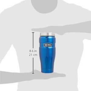 THERMOS Stainless King Vacuum-Insulated Travel Tumbler, 16 Ounce, Electric Blue