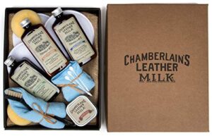 leather milk leather restoration kit - heal & restore antique leather. cleaner, conditioner, water protectant, healing balm, detailing brushes, pads, & more! all-natural. made in usa