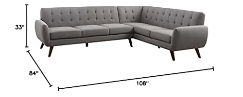 ACME FURNITURE Essick Sectional Sofa - 52765 - Light Gray Linen