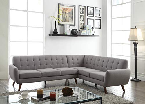 ACME FURNITURE Essick Sectional Sofa - 52765 - Light Gray Linen