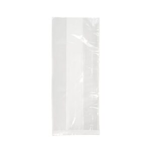 clearbags clear gusset bags, 4x2 1/2x9 1/2, 100 pieces, high clarity flat bottom treat bags for gifts, cookies, candy, party favor, weddings, bakery packaging, durable crimped bottom, 1.6 mil, fdagb4a