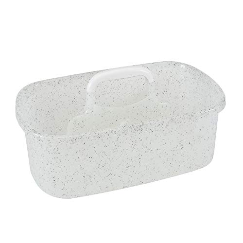 Simplify Bath Bliss Granite Look Shower Caddy in White