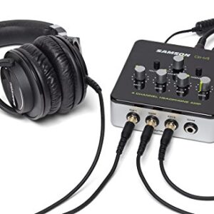 Samson QH4 4-Channel Studio Headphone Amplifier,Black/Silver