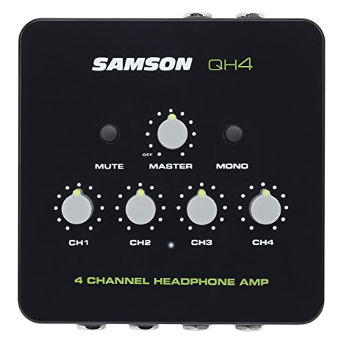 Samson QH4 4-Channel Studio Headphone Amplifier,Black/Silver