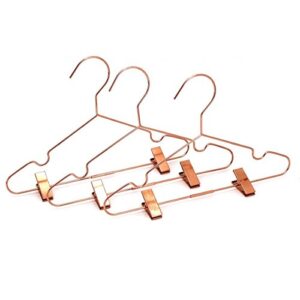 10Pack Koobay 13" Rose Copper Gold Shiny Metal Wire Top Clothes Hangers With Clips for Shirts Coat Storage & Display