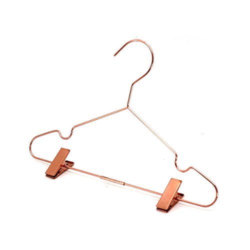 10Pack Koobay 13" Rose Copper Gold Shiny Metal Wire Top Clothes Hangers With Clips for Shirts Coat Storage & Display