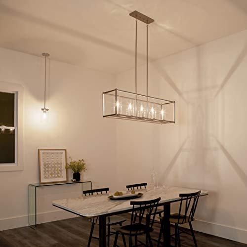 Kichler Crosby 10.75" 1 Light Mini Pendant with Clear Glass Brushed Nickel