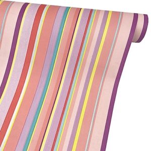 simplelife4u colorful mediterranean striped furniture paper self-adhesive shelf drawer liner 17.7 inch by 9.8 feet