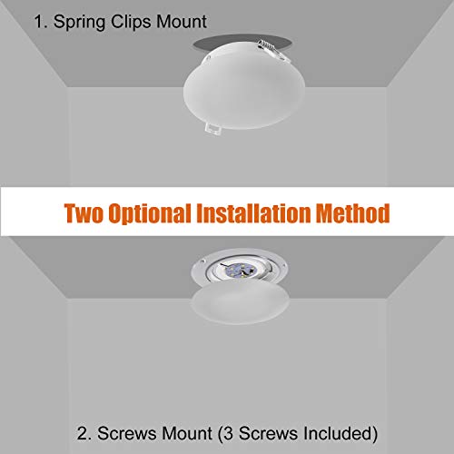 Facon 4.5Inch LED 12V RV Puck Light, Full Aluminum Recessed Mount Down Light, DLFST4-008, 12Volts Interior Light for RV Motor-Homes Camper Caravan Trailer Boat (3400K Warm White Light)