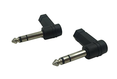 CERRXIAN Right Angle 1/4 Male to 1/8 Female Adapter, 90 Degree 6.35mm 3 Pole Male to 3.5mm Female Stereo TRS Headphone Audio Converter Connector(2-Pack)