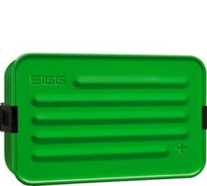 sigg - metal lunch box - with food separator - dishwasher & microwave safe, leakproof, bpa free - aluminum - plus green l