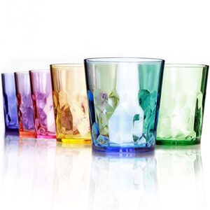 scandinovia - 13 oz unbreakable premium drinking glasses - set of 6 - tritan plastic tumbler cups reusable - perfect for gifts - bpa free - dishwasher safe - stackable