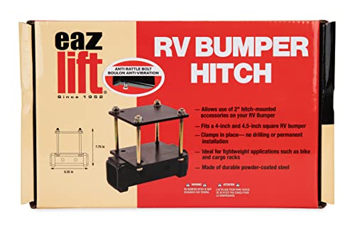 Camco 48473 Eaz Lift RV Bumper Hitch | Allows You to Mount Hitch-Mounted Accessories to Your RV Bumper | For Standard 4" Bumpers