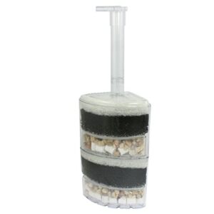 aquapapa corner filter up to 40 gal. air driven bio sponge ceramic for fry shrimp fish tank aquarium (1-pack)