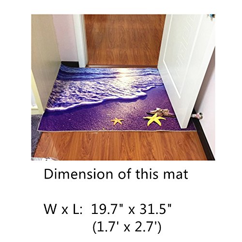 ZaH Thin Area Rug Non-Slip Doormat Carpet Printing Rug for Living Room, Bedroom, Kitchen, Bathroom (2x3-19.7"x31.5", Sunset)