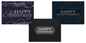 ceo cards - business anniversary greeting card assortment, 3 card designs, 5x7 inches, 25 cards & 26 white envelopes (vp1701)