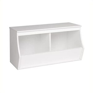 hawthorne collections stackable 2-bin storage cubby in white