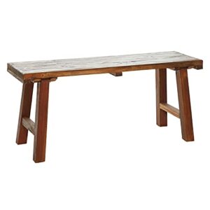 deco 79 wood handmade natural bench, 44" x 14" x 19", brown