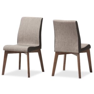 baxton studio kimberly dining chair beige and brown fabric dining chair