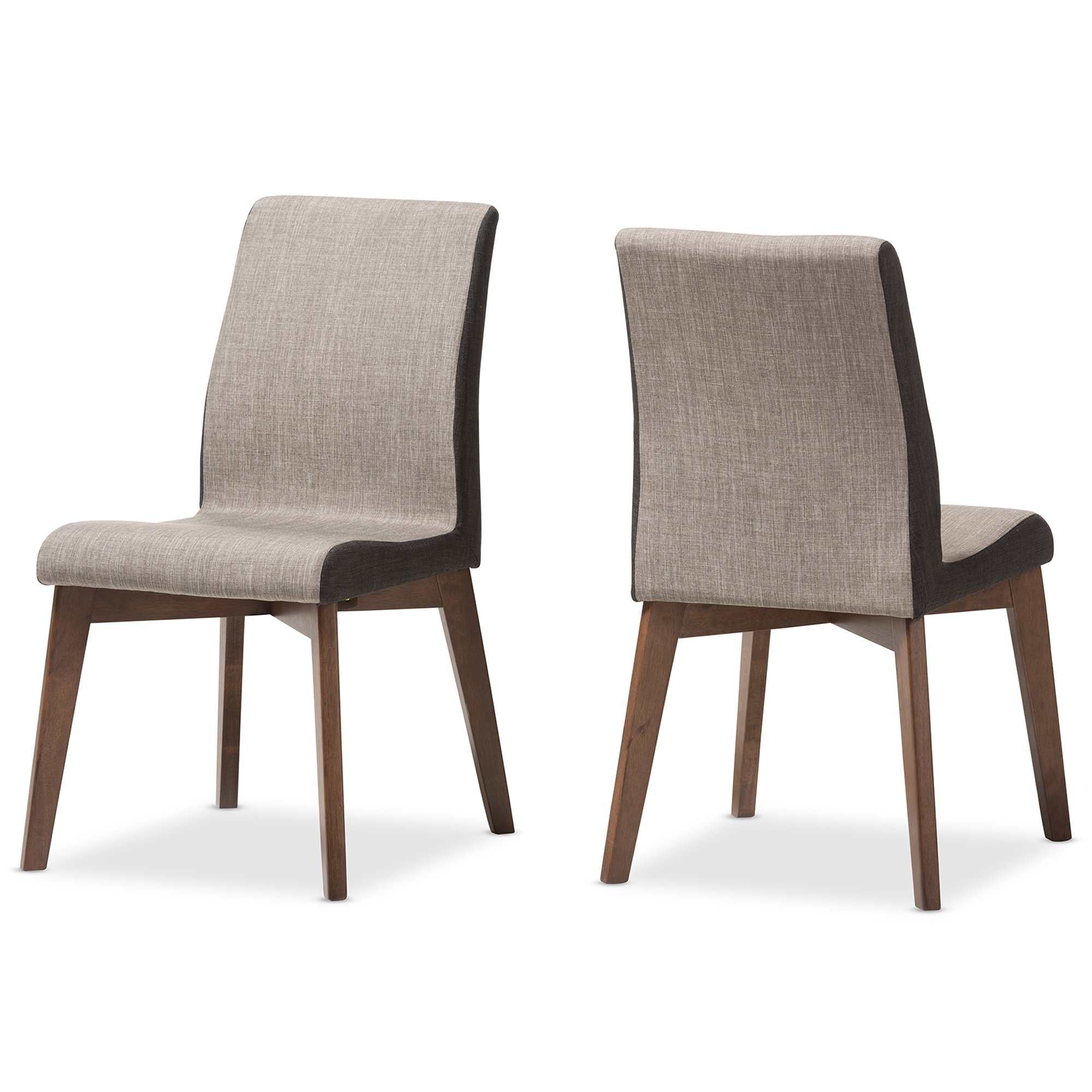 Baxton Studio Kimberly Dining Chair Beige and Brown Fabric Dining Chair