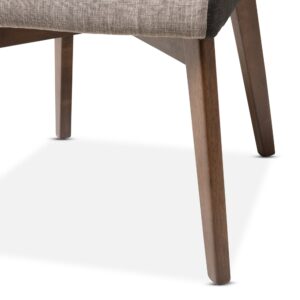 Baxton Studio Kimberly Dining Chair Beige and Brown Fabric Dining Chair