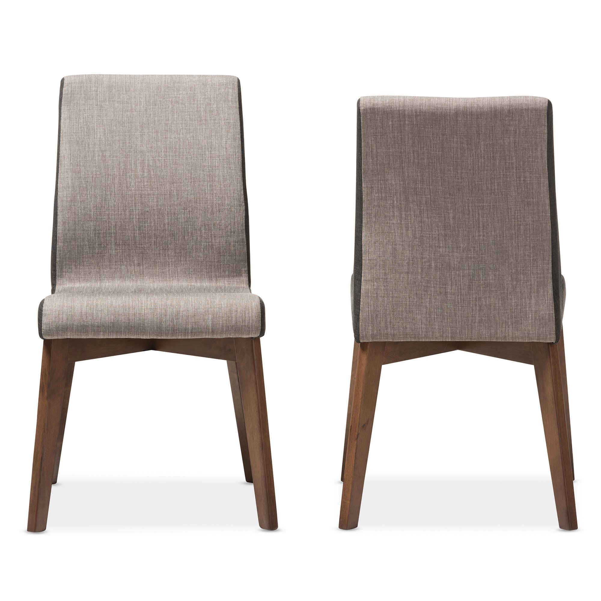 Baxton Studio Kimberly Dining Chair Beige and Brown Fabric Dining Chair