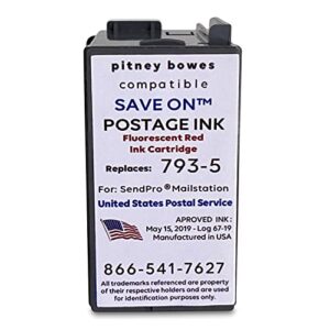save on postage ink compatible with pb 793-5 postage meter ink - compatible with sendpro c, & sendpro+ and dm series mailing system (35 ml)