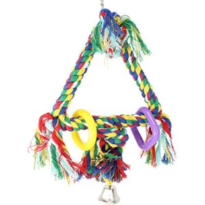 bonka bird toys 1325 tiny rope triangle swing colorful cotton metal plastic climbing quaker parrot parrotlet cockatiel budgie