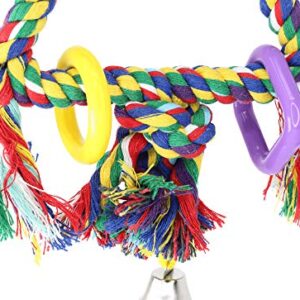 Bonka Bird Toys 1325 Tiny Rope Triangle Swing Colorful Cotton Metal Plastic Climbing Quaker Parrot Parrotlet Cockatiel Budgie