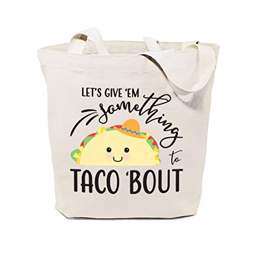 The Cotton & Canvas Co. Let's Give Em Something To Taco 'Bout Reusable Grocery Bag and Farmers Market Tote Bag