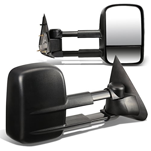 Pair Black Power Adjustment Manual Telescoping Folding Side Towing Mirrors Compatible with Ford F-150 F-250 97-04