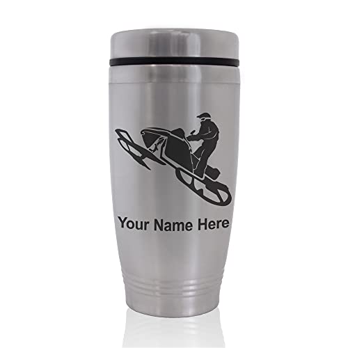 SkunkWerkz Commuter Travel Mug, Snowmobile, Personalized Engraving Included