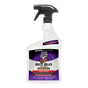 hot shot ready-to-use bed bug killer spray, kills bed bugs and bed bug eggs, kills fleas and dust mites, 32 ounce