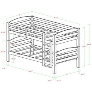 Walker Edison Solid Wood Twin Trundle Kids Bed Frame With Wheels Bunk bed Kids Bed Bedroom Storage Guard Rail Ladder, Twin, White