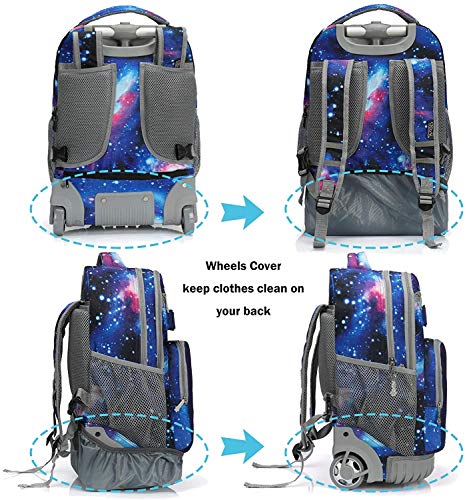 Tilami Rolling Backpack Laptop 18 inch with Lunch Bag, Unicorn