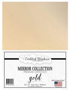 mirror gold metallic mirricard cardstock - 8.5 x 11 inch - 100 lb / 12pt - 10 sheets from cardstock warehouse