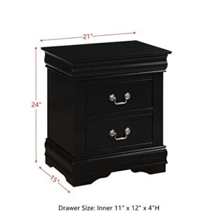 ACME Furniture Louis Philippe Nightstand, Black, One Size